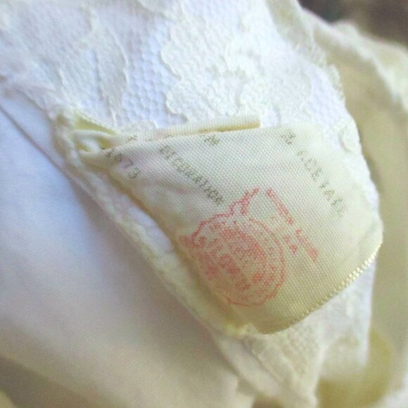 Vintage Womens Top Medium Goth Granny 1970's Lace MODE O DAY NET SLEEVE White - Picture 5 of 7